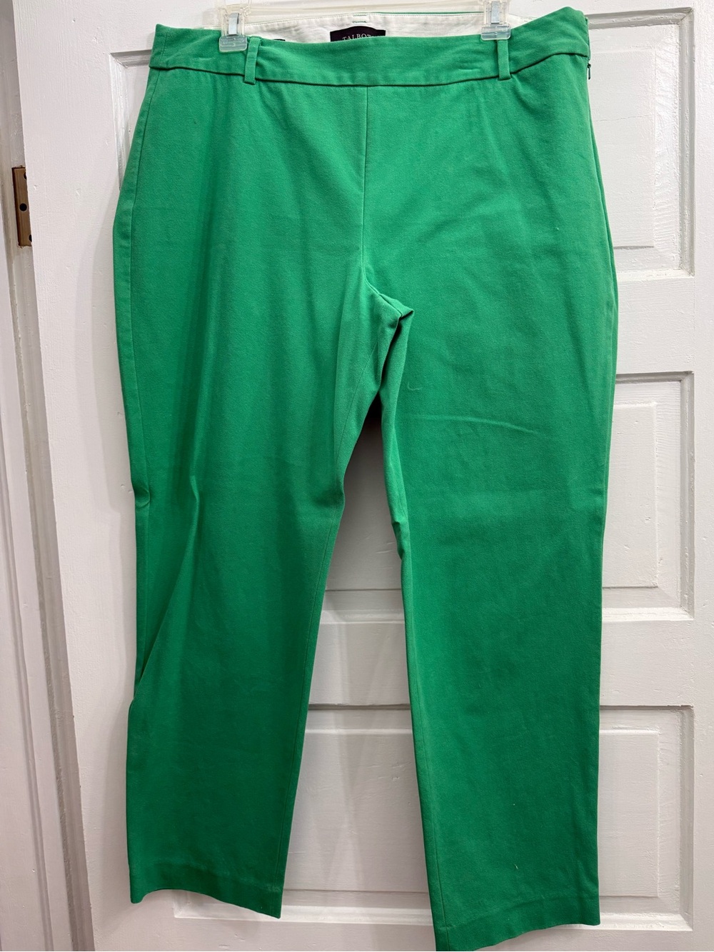 Talbots Bright Green Straight-Leg Pull-On Pants